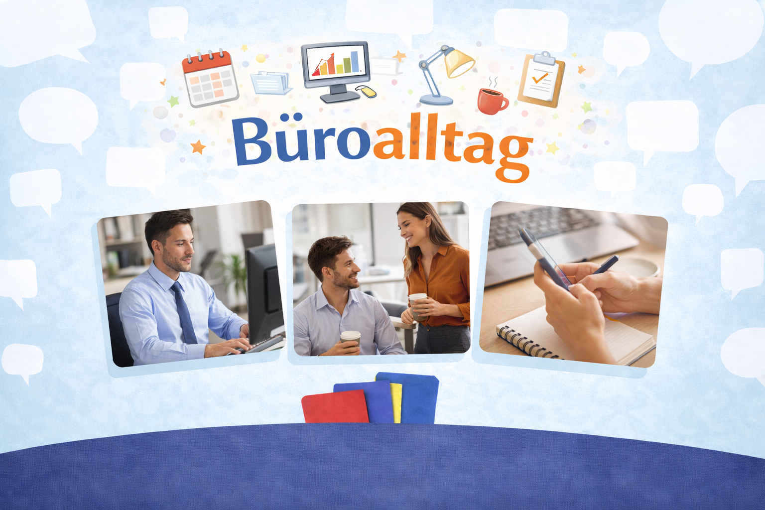 Büroalltag – Englischkurs bei Sprachregen