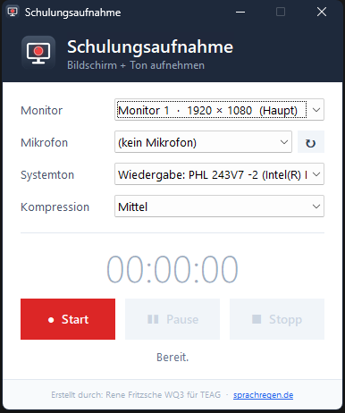 Schulungsaufnahme – Bildschirmaufnahme mit Ton kostenlos für Windows – Vorschau 2