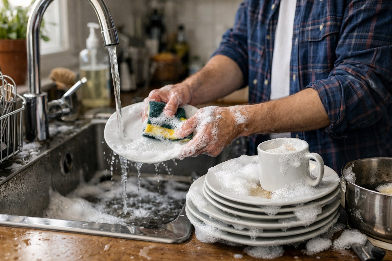 Abwaschen – to wash dishes Bild