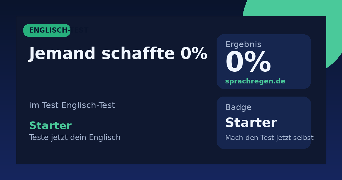 Englisch Intensivtest