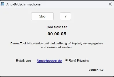 Anti-Bildschirmschoner – Aktivitäts-Simulator für Windows – Vorschau