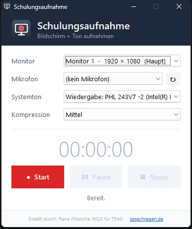 Schulungsaufnahme – Bildschirmaufnahme mit Ton kostenlos für Windows – Vorschau 2