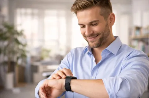 Ich bin pünktlich. – I am punctual. Bild